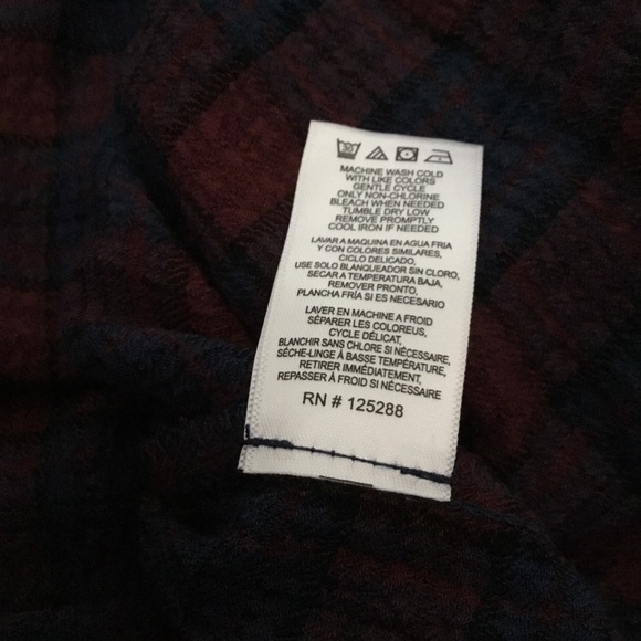 NWT BEARPAW PUCKERED WOVEN BLOUSE Red Blue Plaid XXL - Picture 6 of 7